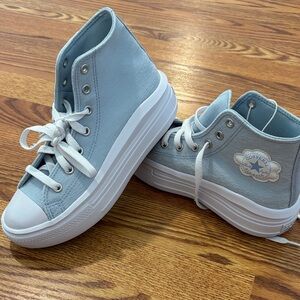 Converse Sky Blue High-Tops with White Accents